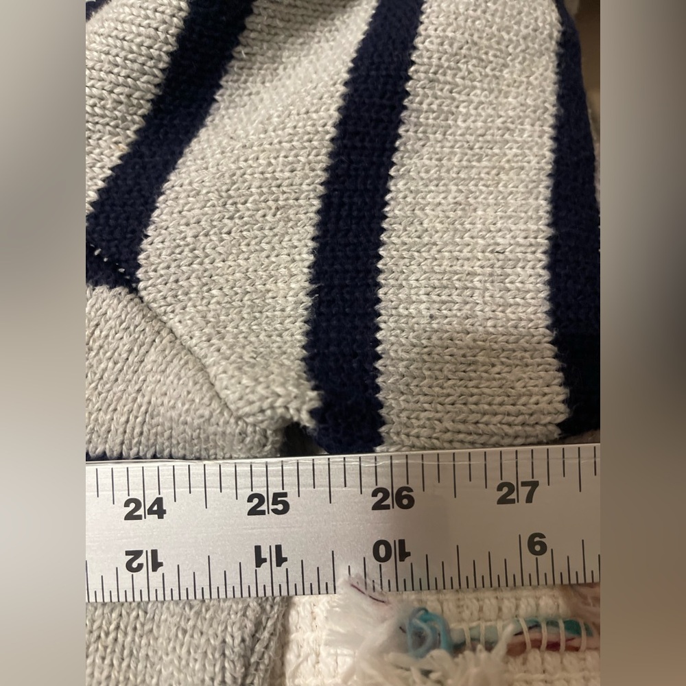Polo Ralph Lauren Men's Cotton Crewneck Striped Sweater Navy Gray Prep Nautical - Picture 10 of 11